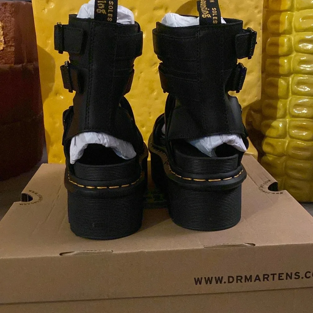 Dr. Martens Black Platform Sandals with Chunky Sole